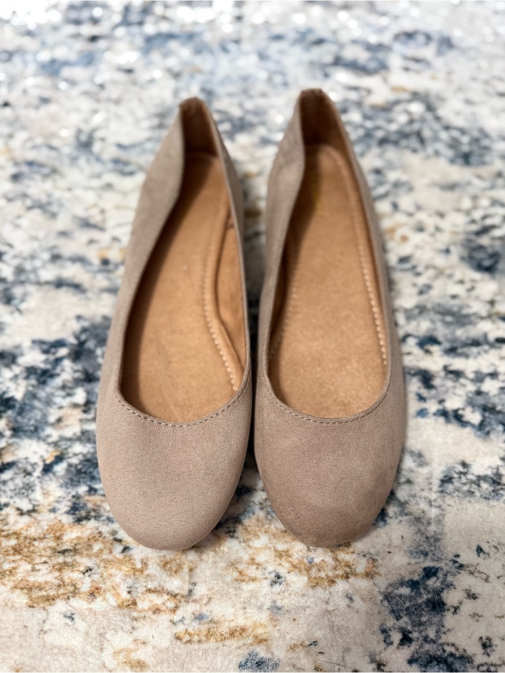Old Navy Women's Taupe Suede-Look Ballet Flats